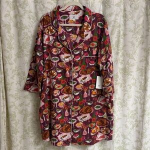 Printfresh Festive Feast Flannel Sleep Shirt